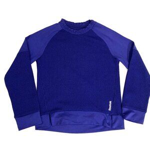 Reebok Performance Girls Long Sleeve Shirt. Waffle Knit. Navy Blue. Size 10/12
